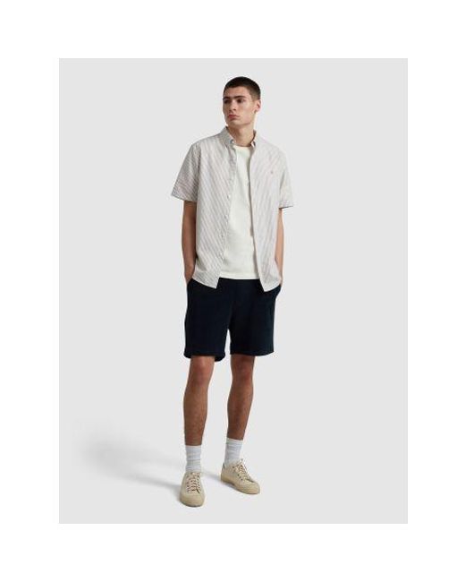 Farah Gray Stained Oak Brewer Striped Shirt for men
