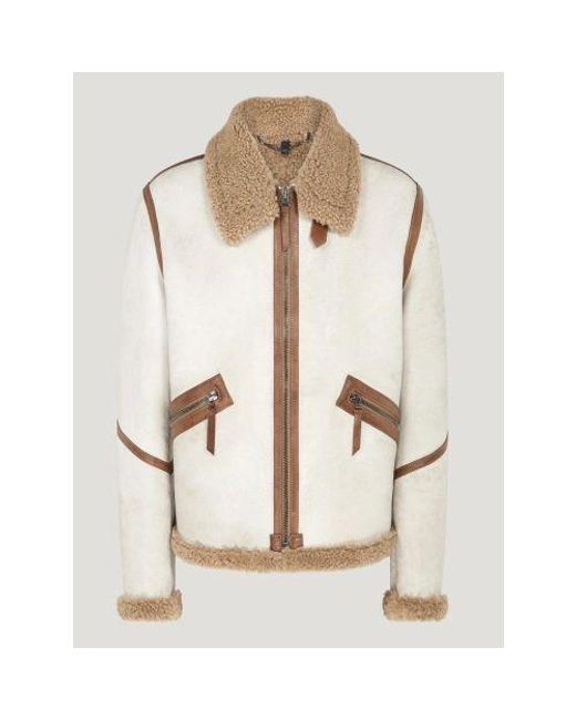 Belstaff White Chalk British Khaki Centenary Flight Jacket for men