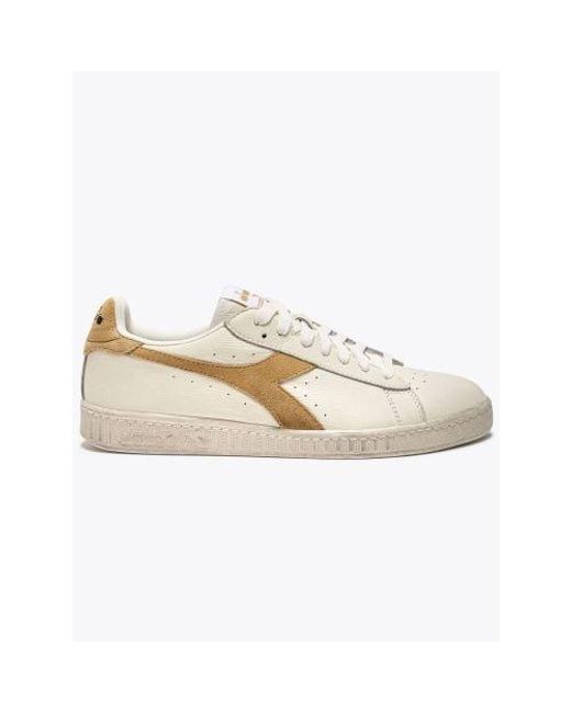 Diadora White Latte Game L Low Waxed Suede Pop Trainer for men