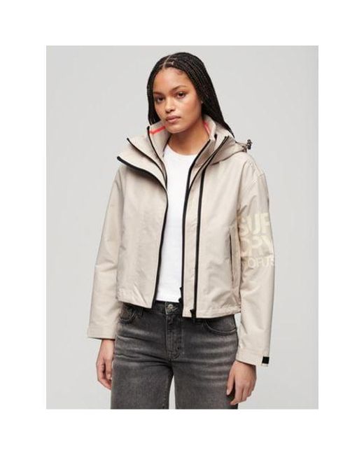 Superdry Natural Chateau Embroidered Hooded Windbreaker Jacket