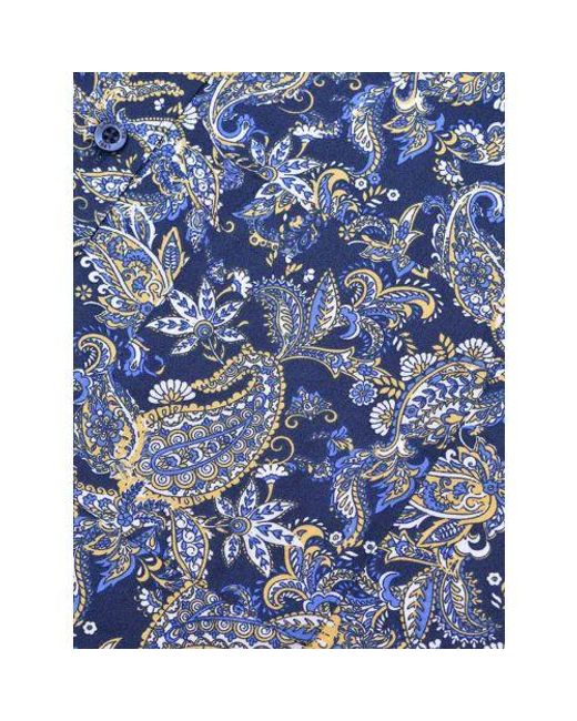 Lambretta Blue Paisley Short Sleeve Shirt for men