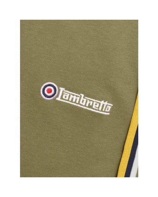 Lambretta Green Khaki Triple Tipped Polo Shirt for men