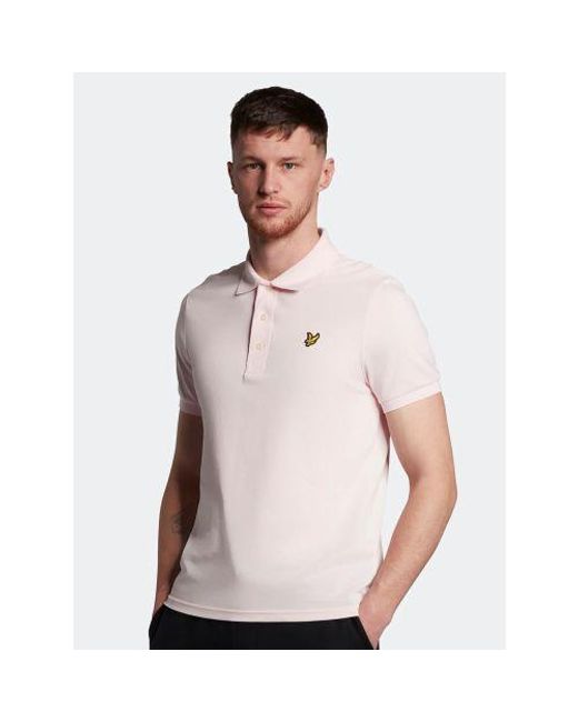 Lyle & Scott Pink Light Plain Polo Shirt for men