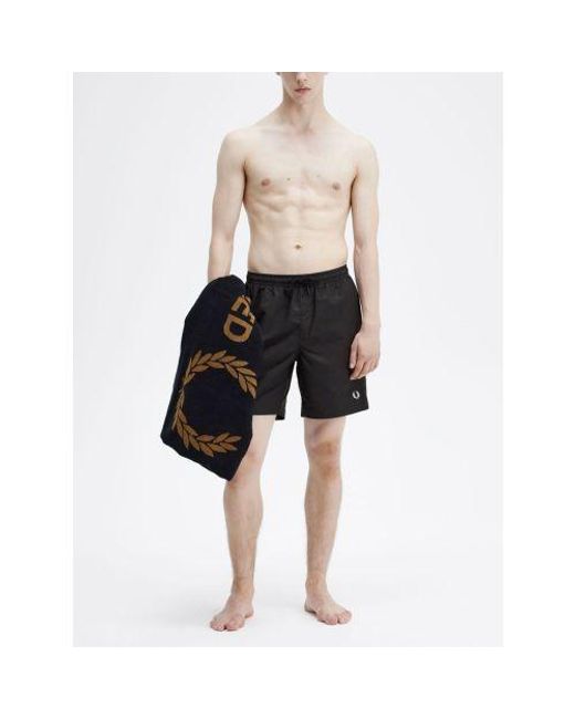 Fred Perry Black Classic Swim Short for men