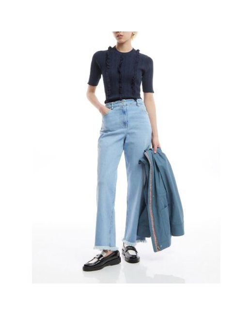Paul Smith Blue Very Dark Knitted Short Sleeve Top