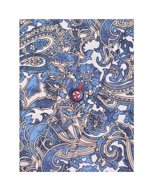 Lambretta Blue Paisley Short Sleeve Shirt for men