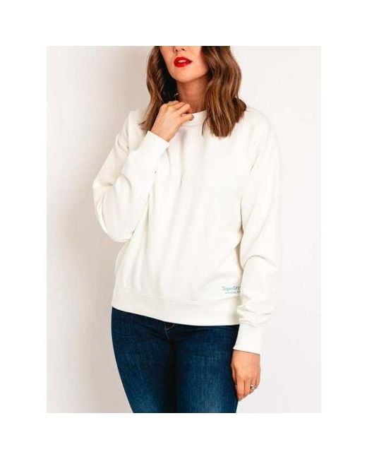 Superdry White Off- Essential Logo Sweatshirt