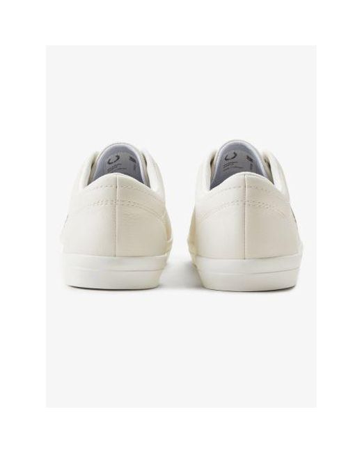 Fred Perry White Porcelain Warm Baseline Leather Trainer for men