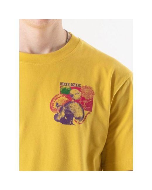 Hikerdelic Yellow Washed Sporeswear T-Shirt for men