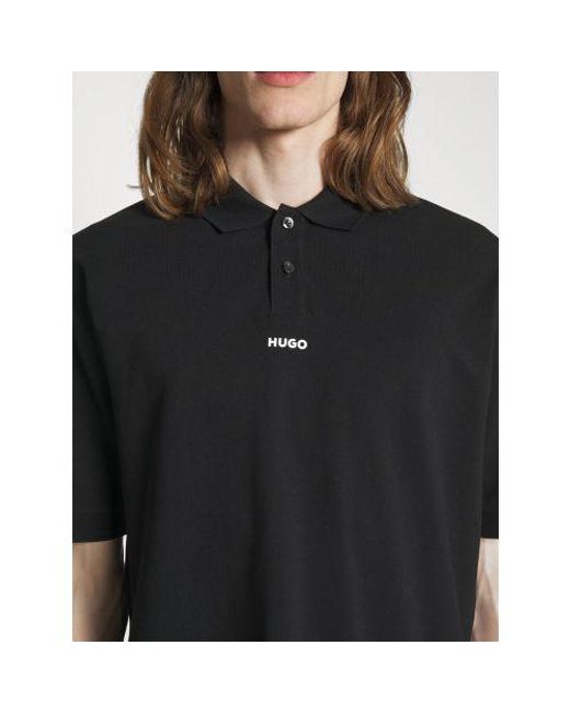 HUGO Black Dangula Polo Shirt for men