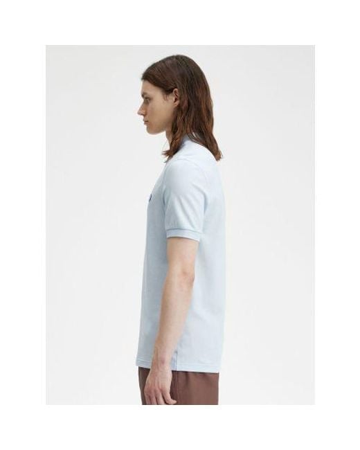 Fred Perry Blue Light Ice Midnight Plain Polo Shirt for men