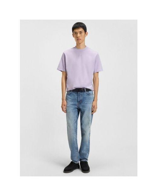 HUGO Purple Open Dapolino Relaxed T-Shirt for men