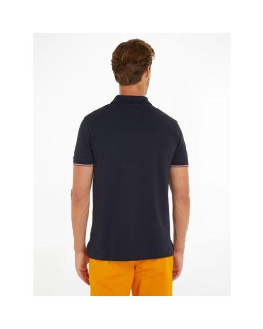 Tommy Hilfiger Blue Desert Sky Logo Tipped Regular Polo Shirt for men