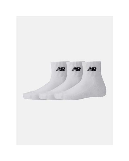 New Balance White 3-Pack Everyday Ankle Sock for men