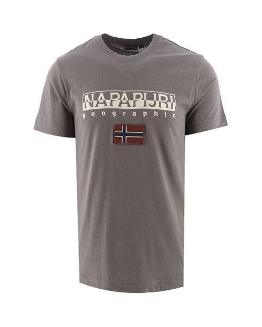 Napapijri Gray Granite Ayas T-Shirt for men
