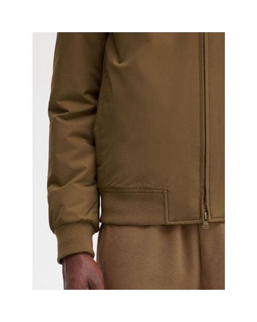 Fred Perry Brown Shaded Stone Hooded Padded Brentham Jacket for men