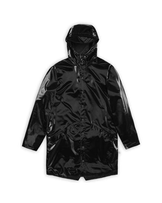 Rains Black Night Long Essential Jacket