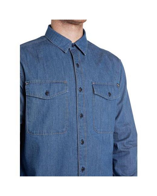 Replay Blue Medium Denim Shirt for men