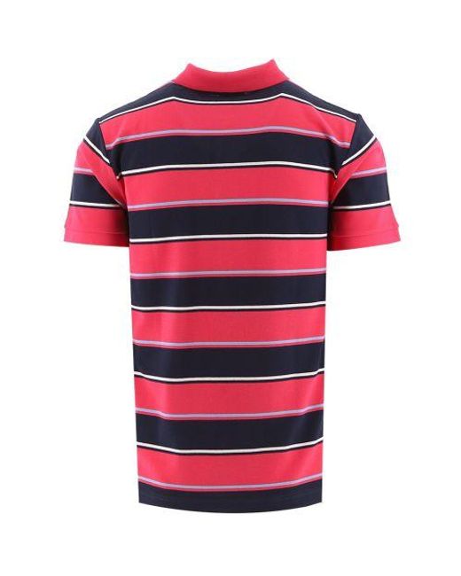 Gant Red Multi Stripe Pique Polo Shirt for men
