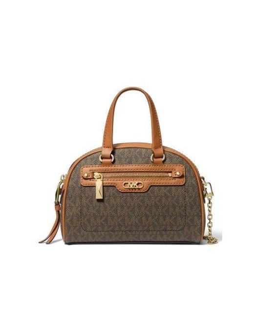 Michael Kors Brown Acorn Williamsburg Xs Bowling Crossbody Bag