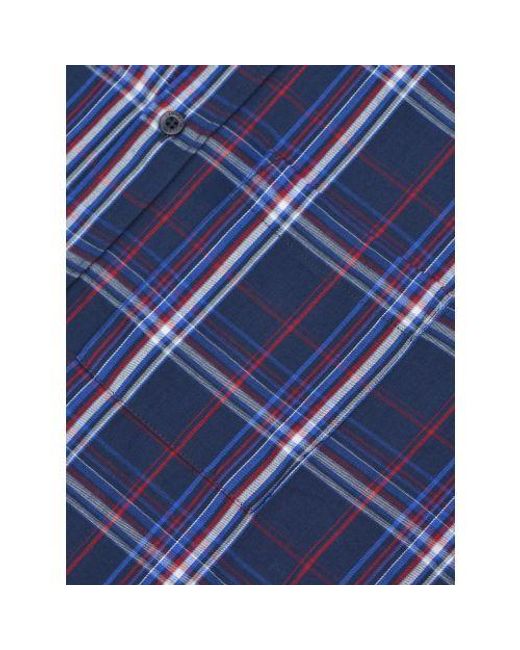Lambretta Blue Check Short Sleeve Shirt for men