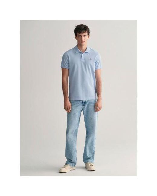 Gant Blue Dove Regular Fit Shield Polo Shirt for men