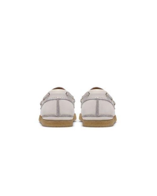 Clarks White Grain Godney Boat Shoe