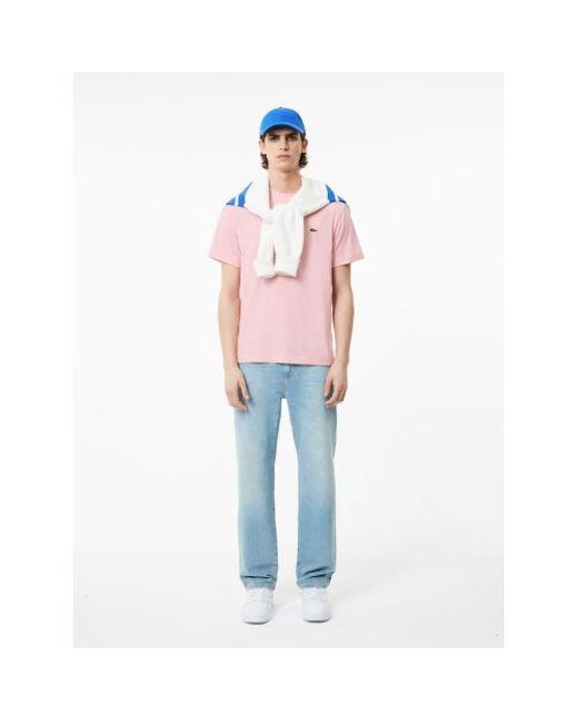 Lacoste Pink Waterlily Logo T-Shirt for men