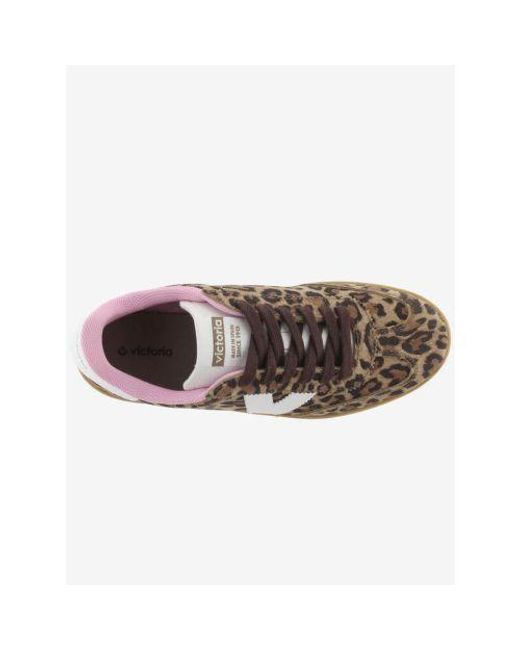 Victoria Brown Leopard Berlin Suede Trainer