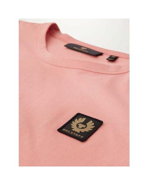 Belstaff Pink Rust Cotton Jersey T-Shirt for men