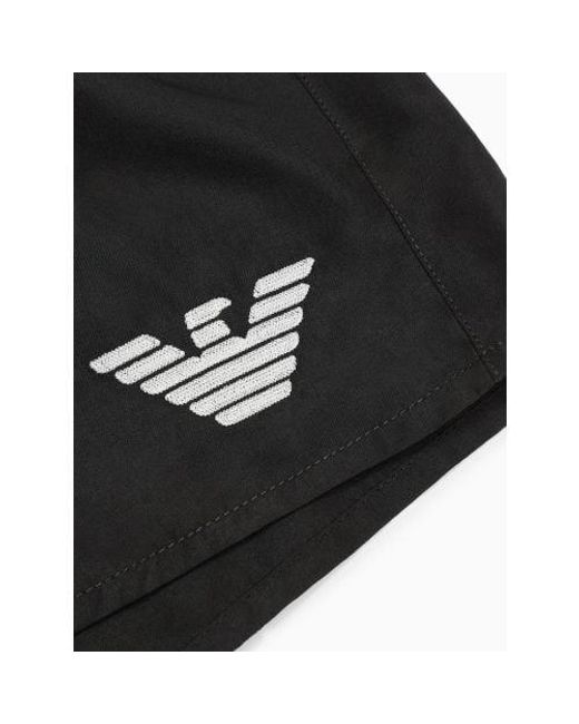 Emporio Armani Black Eagle Logo Swim Short for men