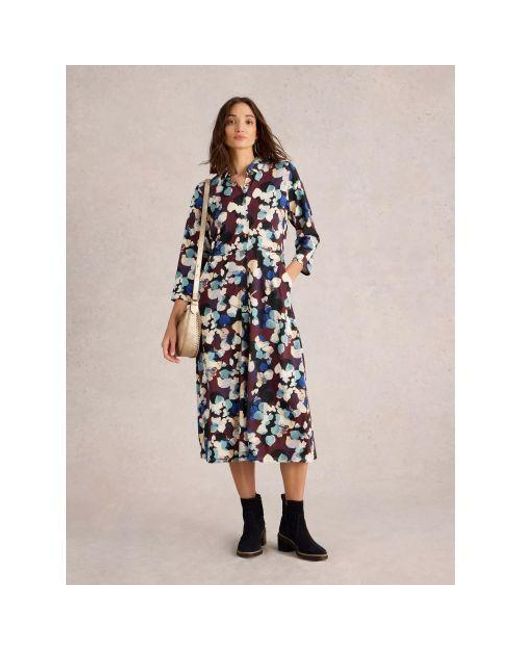 White Stuff Purple Plum Multi Rua Jersey Dress