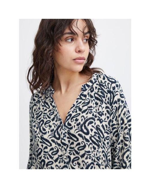 Ichi Blue Total Eclipse Paisley Marrakech Shirt
