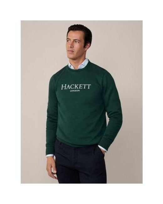 Hackett Green Forest Night Heritage Crew Neck Sweatshirt for men