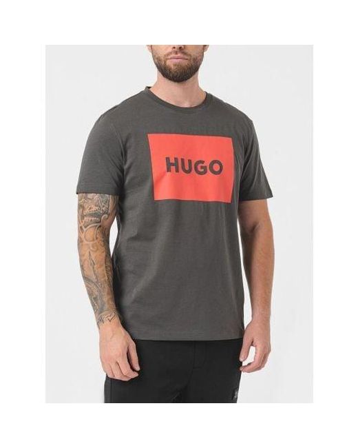 HUGO Gray Dark Dulive222 T-Shirt for men