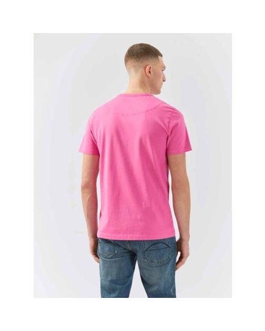 Pretty Green Pink Pretty Festival Paisley Print Logo T-Shirt for men