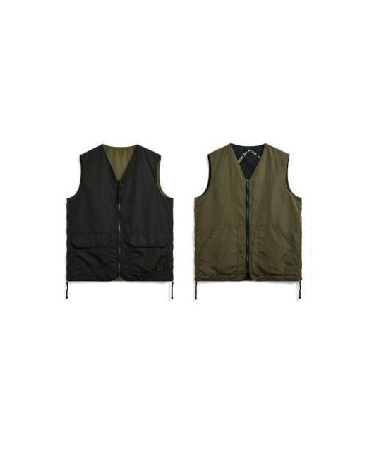 Taion Black Reversible Military Gilet for men