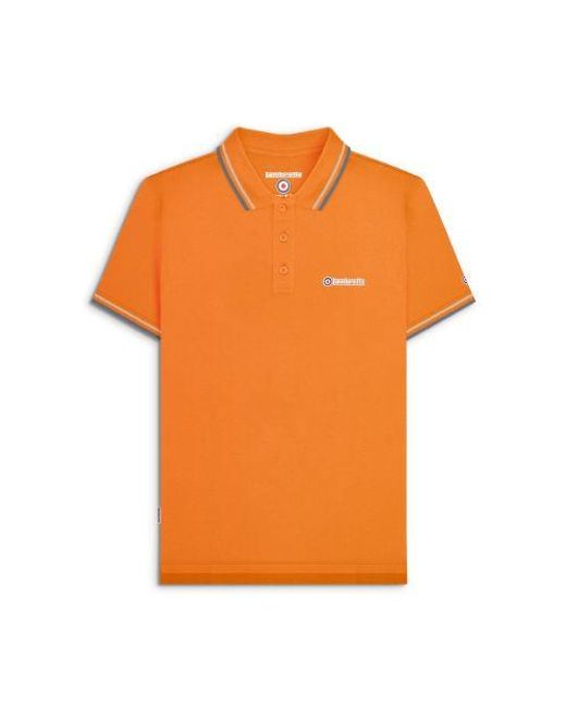 Lambretta Orange Desert Sun Twin Tipped Polo Shirt for men