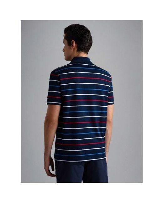 Paul & Shark Blue Ocean Knitted Cotton Polo Shirt for men