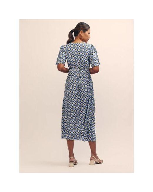 Nobody's Child Blue Mirella Tile Dee Dee Midi Dress