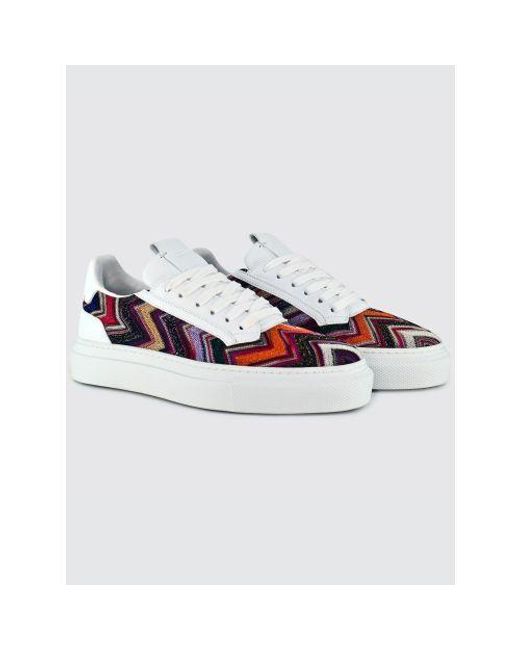Missoni Blue Multicoloured Fabric Lace Up Trainer
