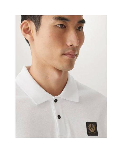 Belstaff White Cotton Pique Polo Shirt for men