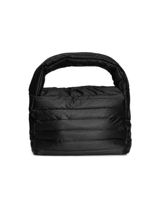 Rains Black Bator Puffer Tote Bag