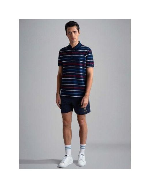 Paul & Shark Blue Ocean Knitted Cotton Polo Shirt for men