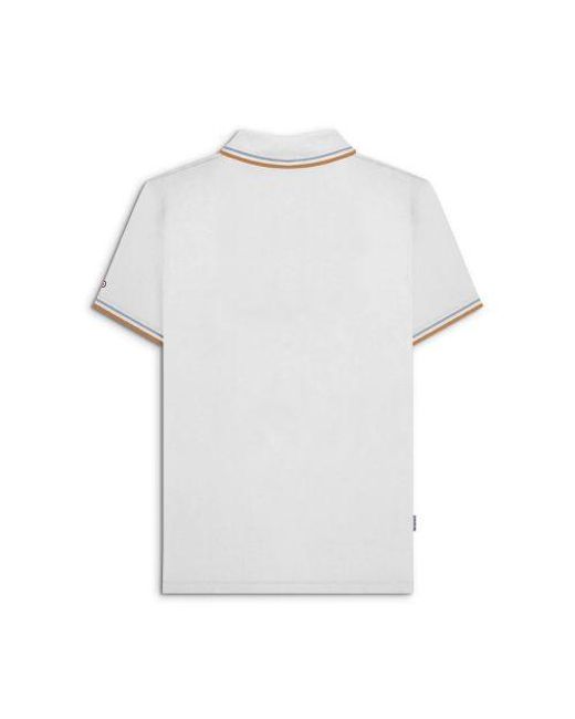 Lambretta White Sky Twin Tipped Polo Shirt for men