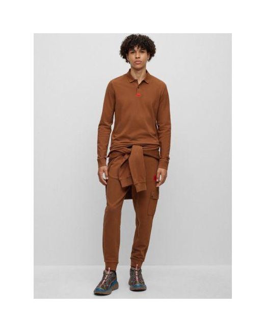 HUGO Brown Rust Copper Deresolo222 Polo Shirt for men