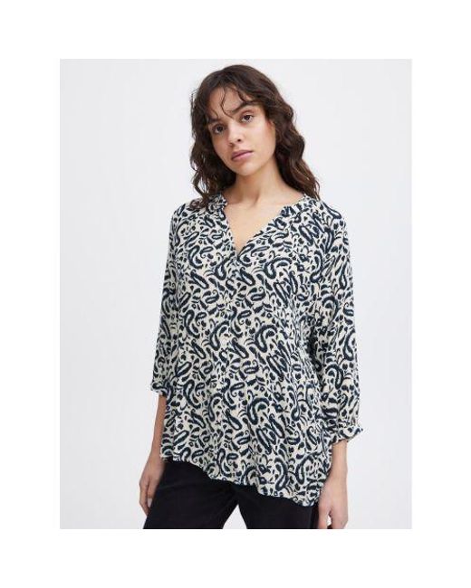 Ichi Blue Total Eclipse Paisley Marrakech Shirt