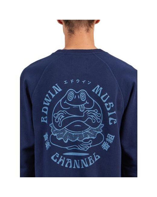Edwin Blue Maritime Music Channel Sweatshirt for men