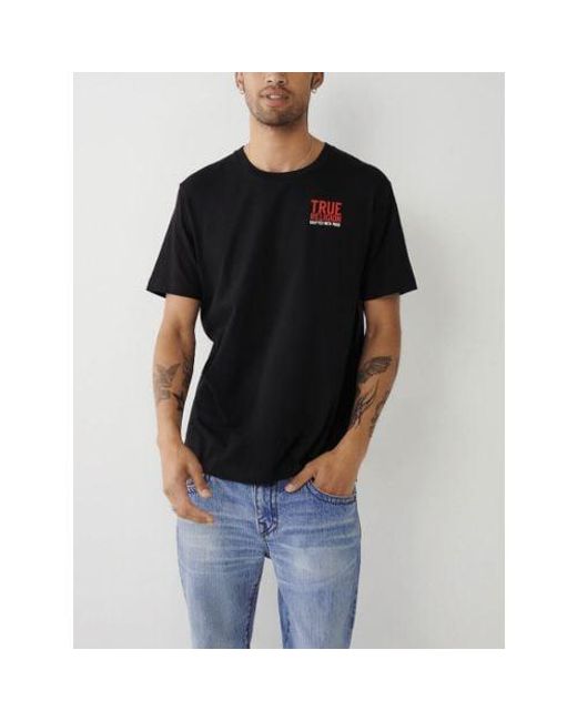 True Religion Black Jet Multi-Logo T-Shirt for men