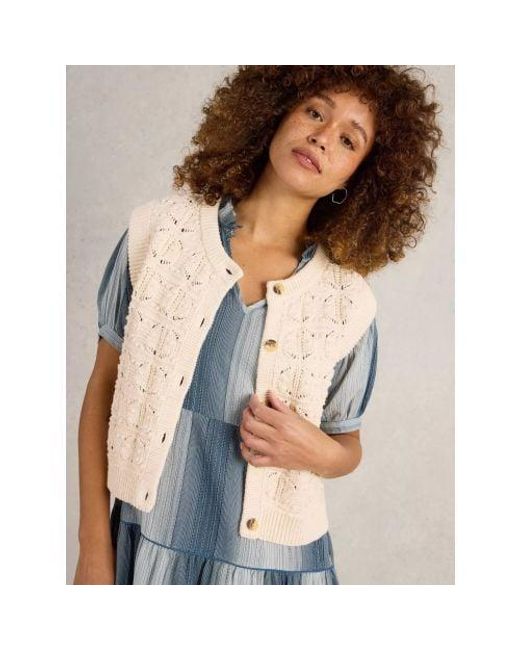 White Stuff Light Natural Anna Stitch Tank Top